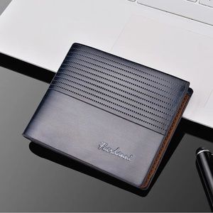 Men's Business Short PU Leather Wallet Men's Slim-fit Soft Leather Credit Card